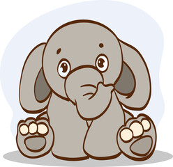 Vector illustration of Cute Elephant