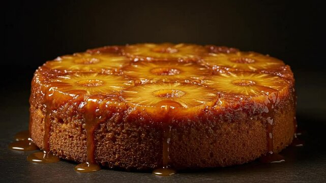 Delicious homemade pineapple upside down cake recipe for dessert or baking ideas and food photography