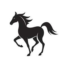Arabian horse running silhouette