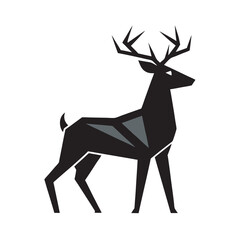 Minimal Geometric Deer Silhouette
