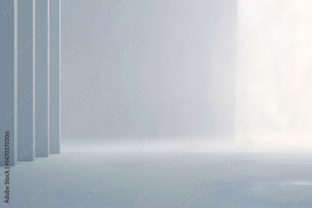 Poster ミニマルな抽象的な背景 白い壁と柱のあるクリーンで現代的な空間 デザイン要素と静かな雰囲気