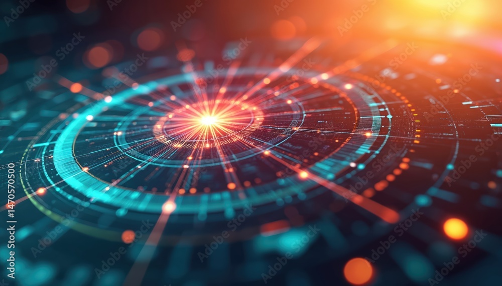 Poster abstract digital investment portfolio diversity radar illustration. tech data visualization. futuris