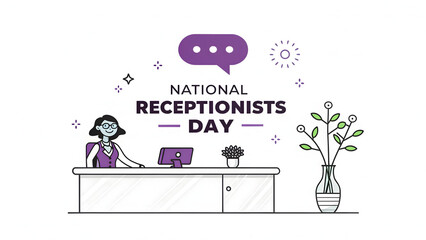 National Receptionists Day Celebration Featuring a Receptionist at Work