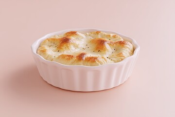 Baked cheesy dip on pink Yummy.