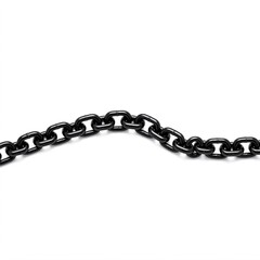 Obraz premium A section of a heavy black metal chain, isolated