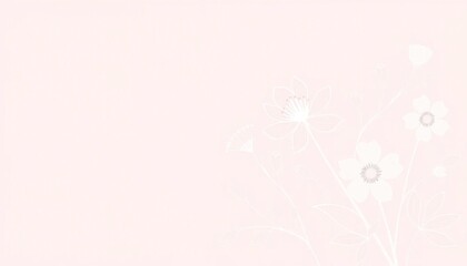 Soft pastel background with floral elements and space for text, for feminine themed designs or gentle backgrounds for branding and presentations