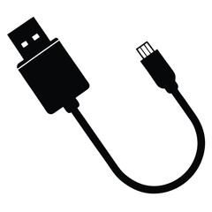 Black USB cable features standard USB and micro USB connector for devices