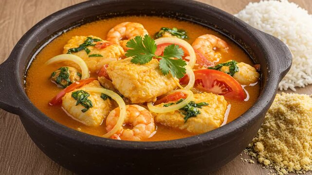 Moqueca capixaba recipe brazilian seafood stew with shrimp and fish in clay pot delicious meal