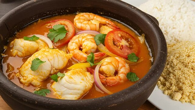 Moqueca capixaba recipe brazilian seafood stew with shrimp fish tomatoes onions and cilantro dish