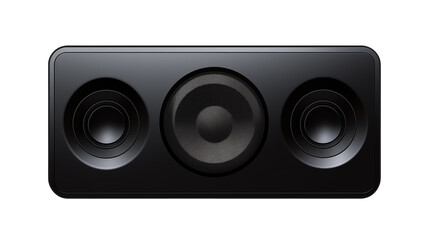 Fototapeta premium Sleek Black Speaker System High-Fidelity Audio Equipment Modern Design Studio Sound