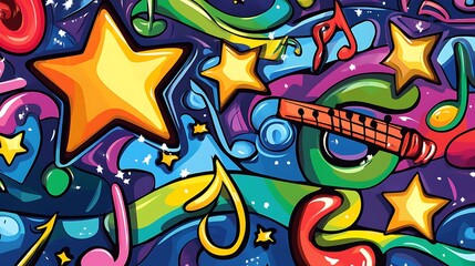 Obraz premium Colorful music background design