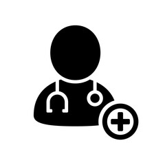 Doctor Icon with Plus Symbol

