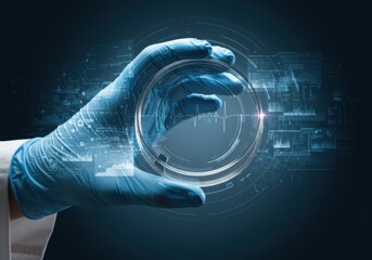 Petri dish analysis science concept