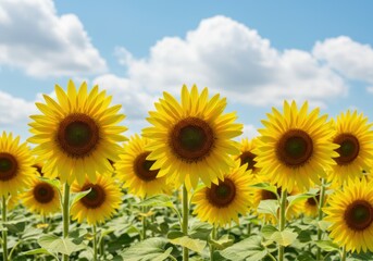 Sunflower field under sky view