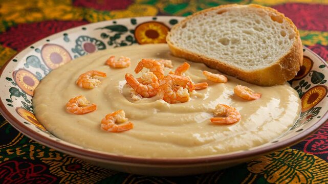 Creamy shrimp soup recipe with bread bowl delicious seafood bisque homemade gourmet bisque recipe idea