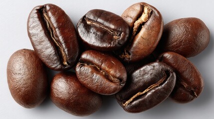 Obraz premium Coffee beans, rich and aromatic, isolated on background