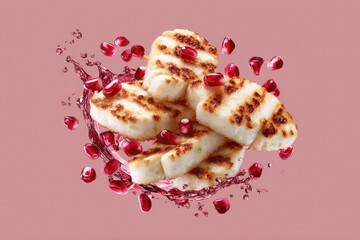 Grilled Halloumi With Pomegranate Splash.