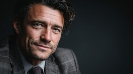 Fototapeta premium Portrait of a professional businessman in a suit, confident and polished, isolated on background