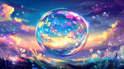 Fototapeta premium Colorful sphere abstract illustration