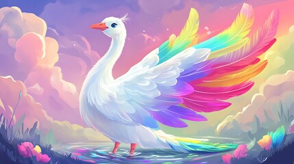 Obraz premium Colorful swan illustration