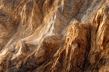 Jagged Rock Formation: A geological marvel unfolds, showcasing jagged rock formation with sharp edges and varying textures under sunlight.