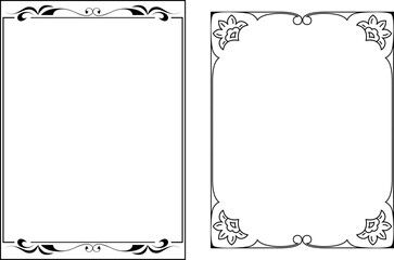 vector frames black on a white background, vintage