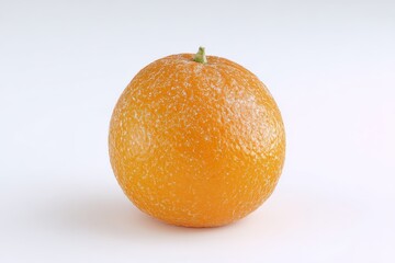 Single orange on a white background.  Vibrant citrus fruit.