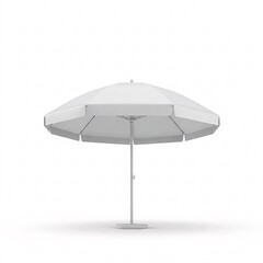 White beach umbrella, isolated on a white