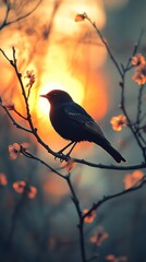 Stunning bird silhouette set against dramatic clouds high resolution HD photo