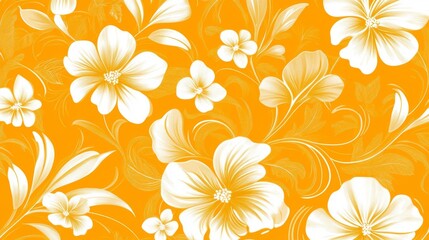 Obraz premium Stunning Orange and White Floral Pattern yellow flower background