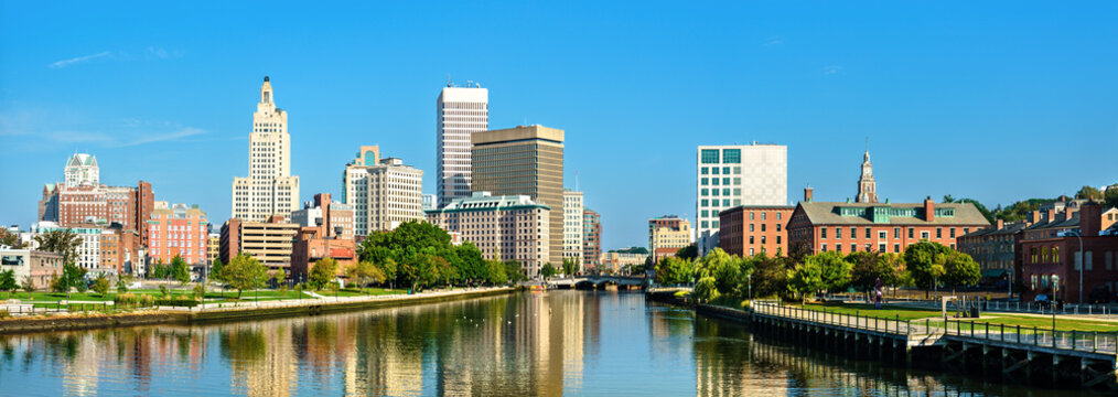 Skyline of Downtown Providence in Rhode Island, United States