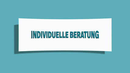 Individuelle Beratung (Individual advice) - A card isolated on light green background.