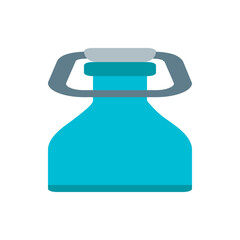 Illustration of a blue swing top bottle with a gray stopper and handle on a white background design style