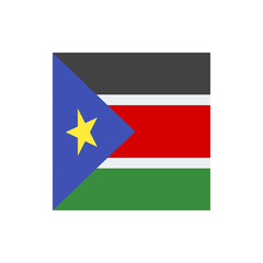 Illustration of the south sudanese flag featuring black red green and white stripes with a blue triangle and star