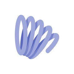 Illustration of a light purple spring like structure with multiple curves on a white background design element