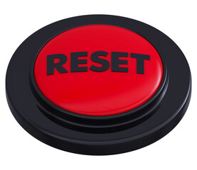 3D Reset button Black isolated on white background 3D illustration