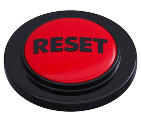 3D Reset button Black isolated on transparent background 3D illustration