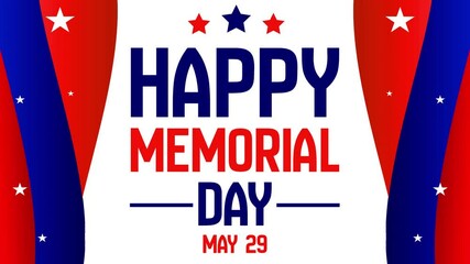 May 29th is observed to remember and honor, Happy Memorial Day 4k animation with stars and shapes..