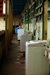 Everyday scenes in Japan   A retro wooden apartment corridor that retains the atmosphere of the 1970s Showa period