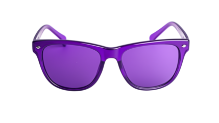 violet  sunglasses with sleek oval lenses and a thin, lightweight frame for a modern, minimalist style isolated on white background or transparent png 
