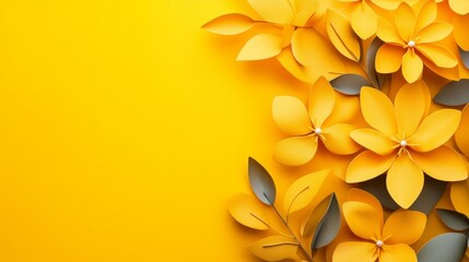 Obraz premium Stunning Yellow Paper Flowers on a Vibrant Background yellow flower background
