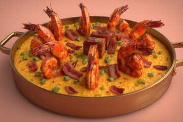 Shrimp and Grits Bowl Southern Comfort Food.