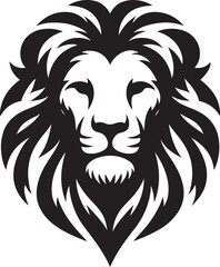 Lion head mascot silhouette icon, vector art logo icon, lion silhouette icon illustration design template isolated on a white background