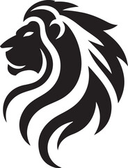Lion head mascot silhouette icon, vector art logo icon, lion silhouette icon illustration design template isolated on a white background