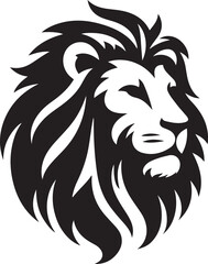 Lion head mascot silhouette icon, vector art logo icon, lion silhouette icon illustration design template isolated on a white background