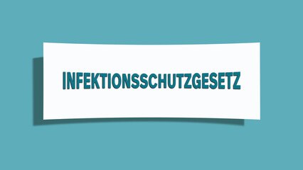 Infektionsschutzgesetz (German Infection Protection Act) - A card isolated on light green background.