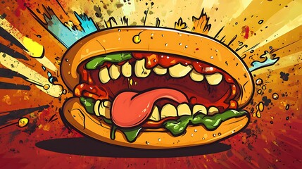Creative illustration of burger