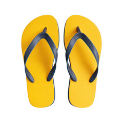 Yellow flip flops footwear summer on transparent background