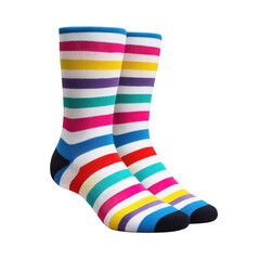 Pair of striped socks illustration on transparent background