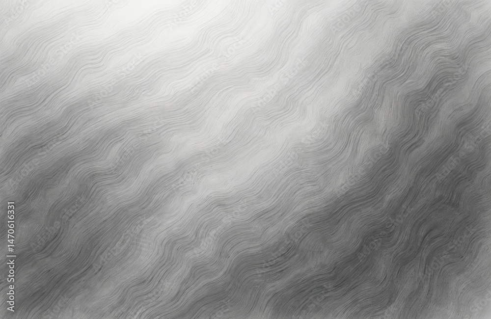 Poster Abstract pencil drawing background texture. Grey monochrome artistic pattern. Wavy lines, simple design. Suitable background for artistic projects. Textured background, pencil drawing sketching.